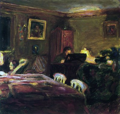 Claude Terrasse pianon ääressä tekijältä Pierre Bonnard