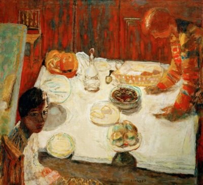 Valkoinen pöytäliina tekijältä Pierre Bonnard