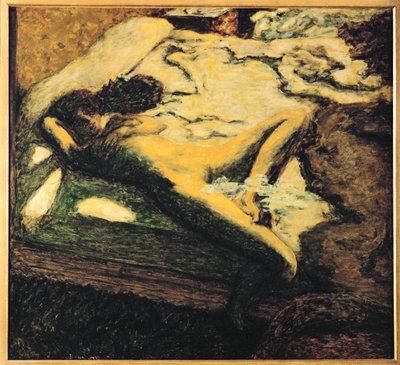 Nainen torkkuu sängyllä ... (maalaus kankaalle) tekijältä Pierre Bonnard