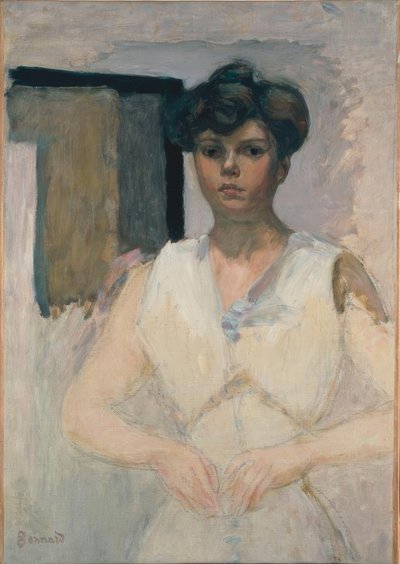 Nainen pukeutuu tekijältä Pierre Bonnard