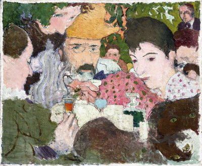 Garden Tasting, n. 1891 (öljy, kynä ja musta muste lyijykynällä kankaalle) tekijältä Pierre Bonnard