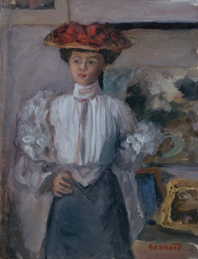 Tyttö hatulla (öljy kankaalle) tekijältä Pierre Bonnard
