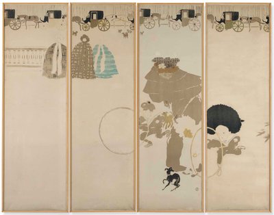 Hoitajien kävely, vaunujen friisi tekijältä Pierre Bonnard
