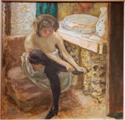 Nainen, jolla on mustat sukat tekijältä Pierre Bonnard