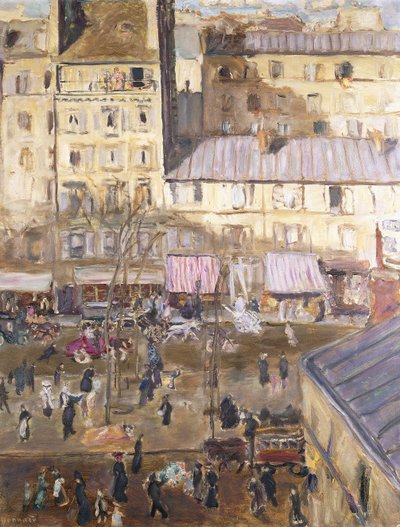 Ulkopuolinen bulevardi: Boulevard de Clichy ja Rue de Douain kulma, n. 1904 (öljy kankaalle) tekijältä Pierre Bonnard