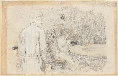 Lomanhaltija (haavoittunut perheessään) (w/c ja kynä paperille) tekijältä Pierre Bonnard