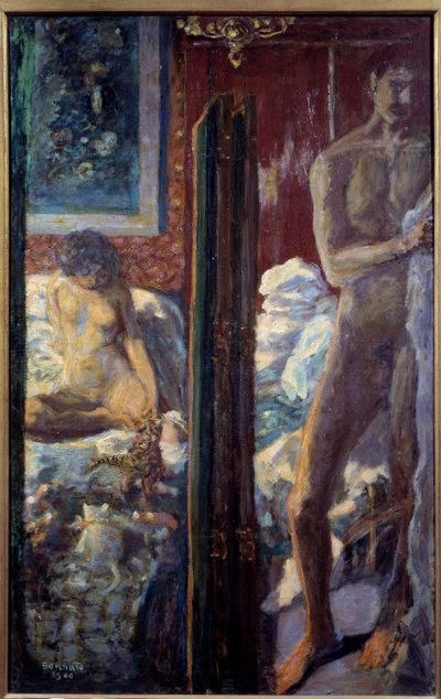 Mies ja nainen Alaston pariskunta makuuhuoneessa tekijältä Pierre Bonnard