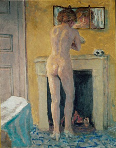Nu Devant la Cheminee (öljy kankaalle) tekijältä Pierre Bonnard