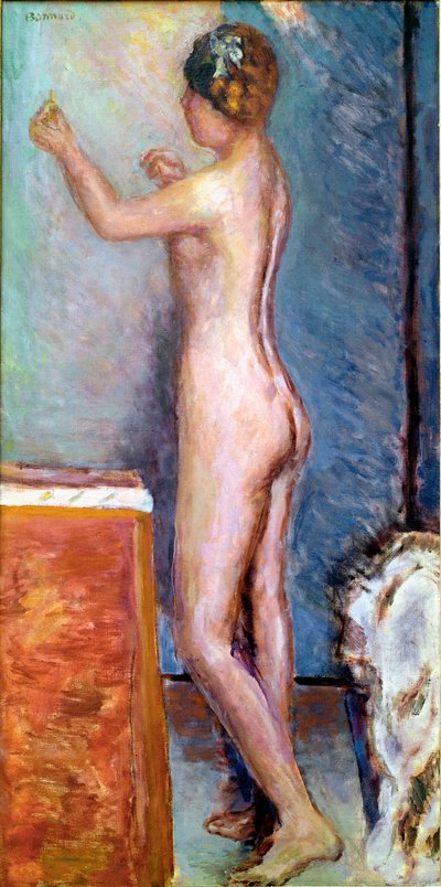 Pierre Bonnardin (1867-1947) alastonmaalaus sinisellä pohjalla 1915 Solothurn, Silvan Kocherin kokoelma tekijältä Pierre Bonnard