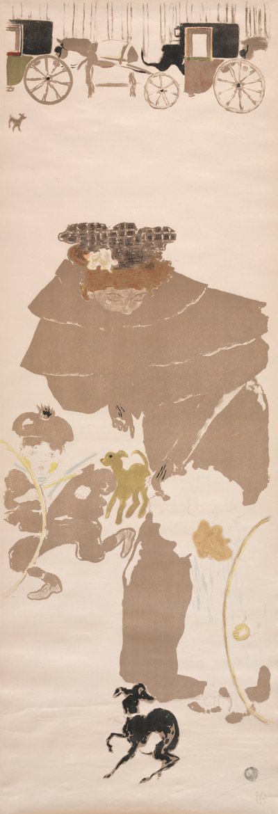 Nursemaids Promenade, Frieze of Carriages, 1895. tekijältä Pierre Bonnard