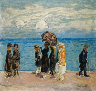Walkers at the Seaside; Kävelijöitä meren rannalla tekijältä Pierre Bonnard