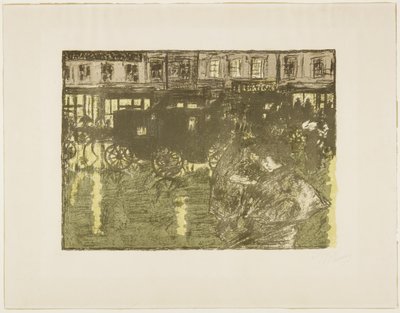 Street at Night in the Rain, c. 1896-1897 (julkaistu 1899) tekijältä Pierre Bonnard
