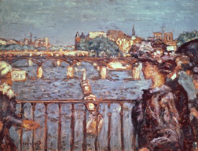 Pont des Arts, n. 1905 (öljy kortille asetettu puulle) tekijältä Pierre Bonnard