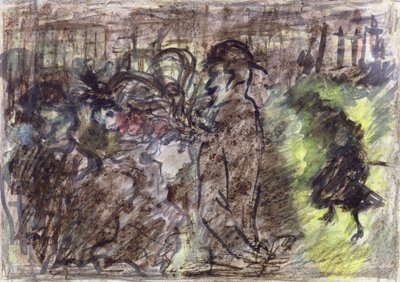 Aukio, Ilta, 1899 (pastelli, wc ja muste paperille) tekijältä Pierre Bonnard