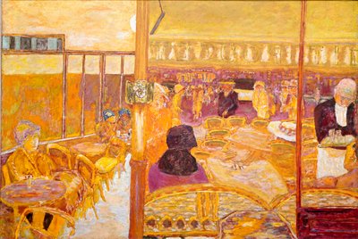 Ovi-ikkuna Terassi ja kahvihuone. Pierre Bonnardin (1867-1947) maalaus 1933 Collection privvee tekijältä Pierre Bonnard