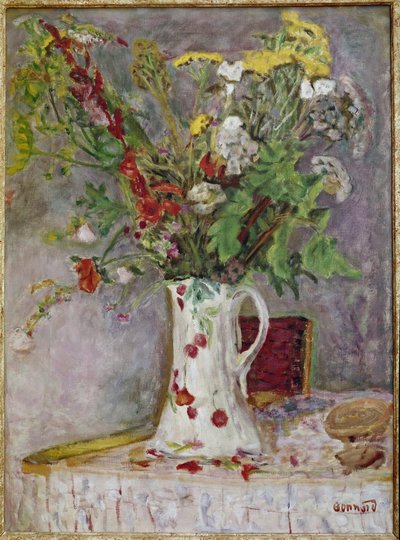 Kukkimaljakko (öljy kankaalle tekijältä Pierre Bonnard
