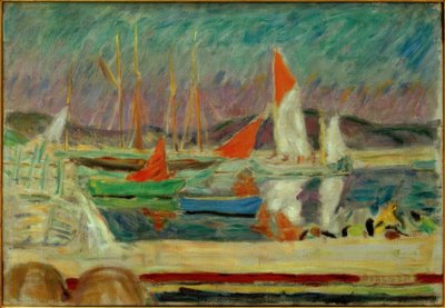 Purjeveneet Saint-Tropezin satamassa tekijältä Pierre Bonnard