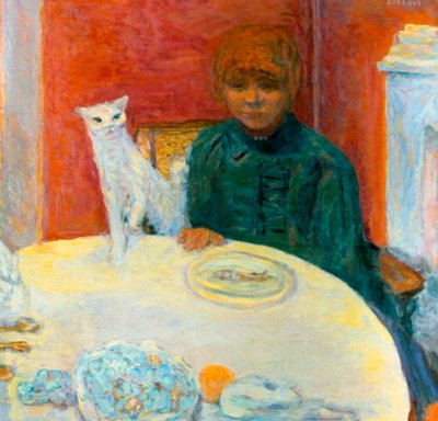 Nainen kissan kanssa, 1912 tekijältä Pierre Bonnard