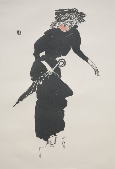 Nainen, jolla on sateenvarjo tekijältä Pierre Bonnard