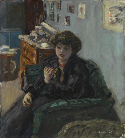 Nuori nainen sisustuksessa, n. 1906 (öljy kankaalle) tekijältä Pierre Bonnard