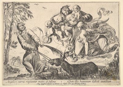 Angels Lifting Neitsyt ja lapsi, 1610-42. tekijältä Pierre Brebiette