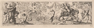 Putti ja Satyrs ampuvat nuolia tekijältä Pierre Brebiette