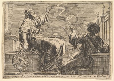 Kaksi filosofia katsomassa pimennystä, 1615-42. tekijältä Pierre Brebiette
