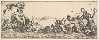 Kaksi naista istuu kuoressa, 1615-42. tekijältä Pierre Brebiette