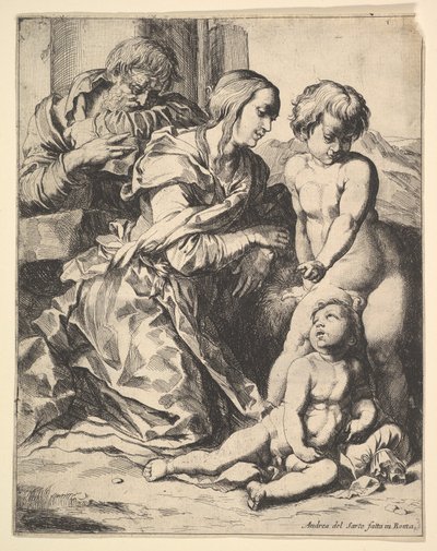 Neitsyt polvillaan Kristuksen edessä, 1610-42. tekijältä Pierre Brebiette