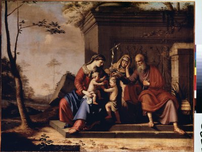 ""Pyhä perhe"" Pierre Cauchyn (?-1687) maalaus 1655 Koko 78x106 cm Eremitaaši, Pietari, Venäjä tekijältä Pierre Cauchy