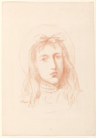 Tytön pää tekijältä Pierre Cécile Puvis de Chavannes