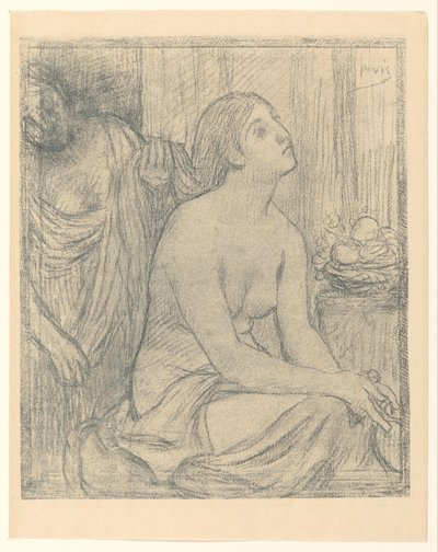 Nainen wc:ssä tekijältä Pierre Cécile Puvis de Chavannes