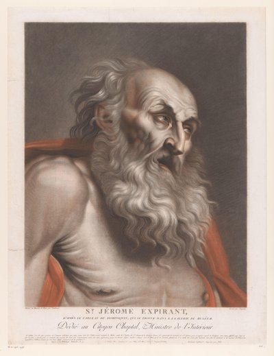 Heilige Hieronymus St. Jerome Expirant (otsikko esineessä) tekijältä Pierre Charles Coqueret