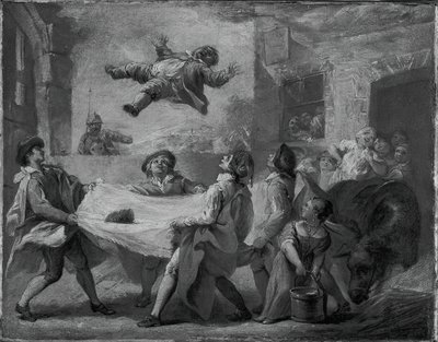 Sancho Panzaa heitetään peittoon, 172324. tekijältä Pierre Charles Tremolieres