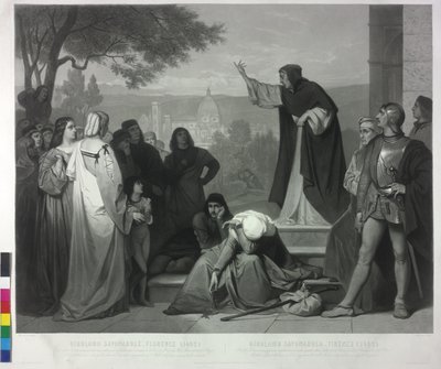 1493 Savonarolan saarna Firenzessä tekijältä Pierre Cottin