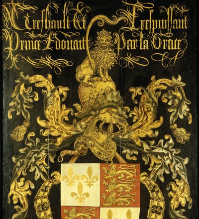 Edward IV:n (1442–1483), Englannin kuninkaan kilpi kultaisen fleecen ritarikunnan ritarikunnan ominaisuudessa tekijältä Pierre Coustain (attributed to)