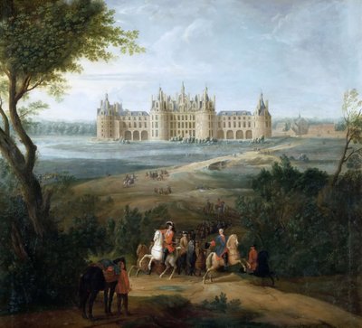 Näkymä Château de Chambordille puistosta tekijältä Pierre Denis II Martin