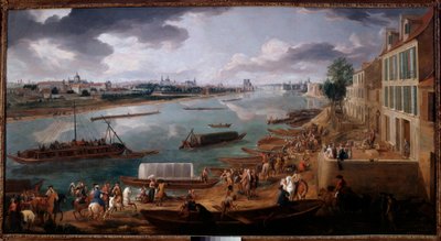 Näkymä Pariisista, otettu Quai de la Rapeelta vuonna 1716 Pierre Denis Martinin (1663-1742) maalaus 1716 Su. 1,7x3,15 m Pariisi, Musee Carnavalet tekijältä Pierre Denis Martin