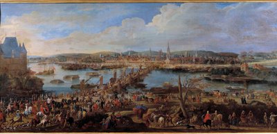 Näkymä Rouenin kaupunkiin Pierre Denis Martinin (1663-1742) Saint Severin maalauksesta 1700-luvun su. 0,78 x 1,98 m Rouen musee des Beaux Arts tekijältä Pierre Denis Martin