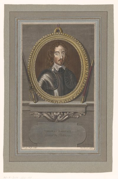 Portretti van Thomas Fairfax Thomas Fairfax (otsikko esineessä) tekijältä Pierre Drevet