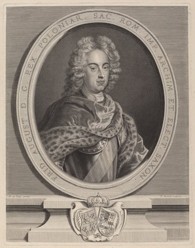 Frederick Augustus III, Puolan kuningas tekijältä Pierre Drevet, after François de Troy