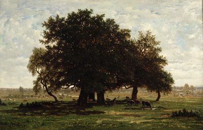 Holm Oaks, Apremont, 1850-52 tekijältä Pierre Etienne Theodore Rousseau