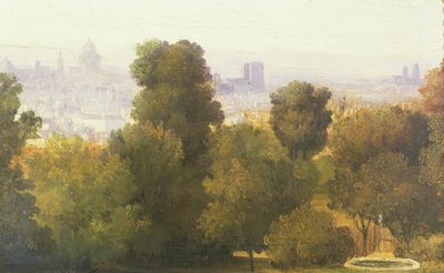 Pariisi nähtynä Heights of Bellevillestä, n. 1830 tekijältä Pierre Etienne Theodore Rousseau