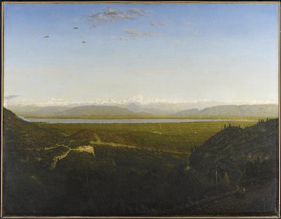 Näkymä Mont Blancille, katso La Faucillesta, n. 1865 (öljy kankaalle) tekijältä Pierre Etienne Theodore Rousseau