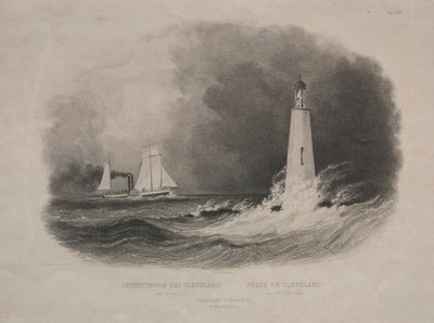 Majakka Clevelandissa, Ohiossa, Erie-järvellä. tekijältä Pierre Eugène Aubert I
