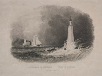 Majakka Clevelandissa, Ohiossa, Erie-järvellä tekijältä Pierre Eugène I Aubert