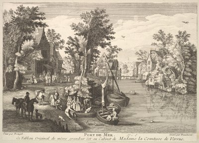 Sea Port Port de Mer maalauksen jälkeen Madame la Comtesse de Verruen kokoelmassa. tekijältä Pierre Francois Beaumont