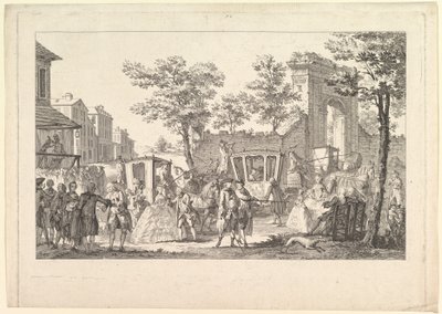 Tableau des portraits a la Mode Plate of Fashion Portraits, 1760-61. tekijältä Pierre Francois Courtois