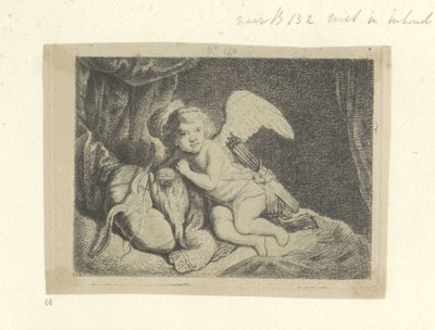Rustende Amor Kokoelma kahdeksankymmentäviisi alkuperäistä vedosta (sarjan nimi) tekijältä Pierre François Basan (workshop of)