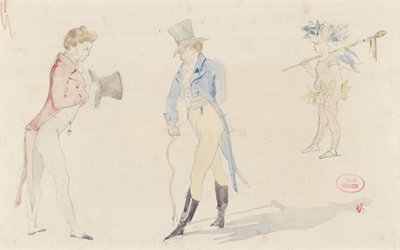 Kevyt sketsiarkki, jossa kaksi kohtaavaa dandia ja balettirakkaus tekijältä Pierre François Eugène Giraud